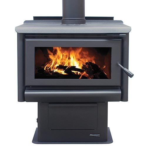 RIVERSTONE steel freestanding wood fire with integrated ashpan