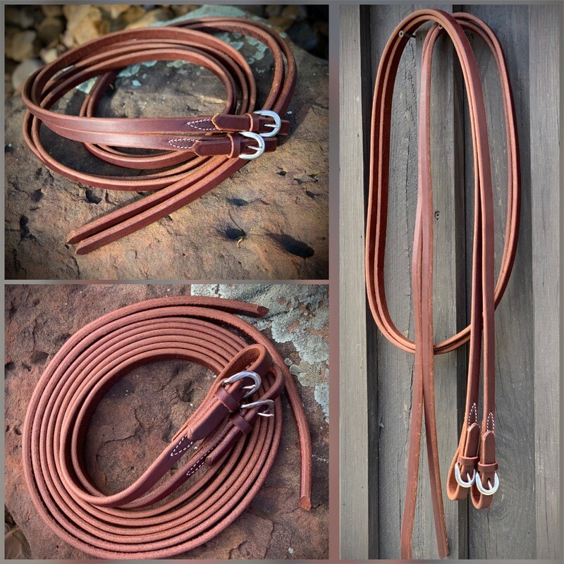 5/8&quot;&quot; Split Reins with Buckle Ends and Weighted Tails