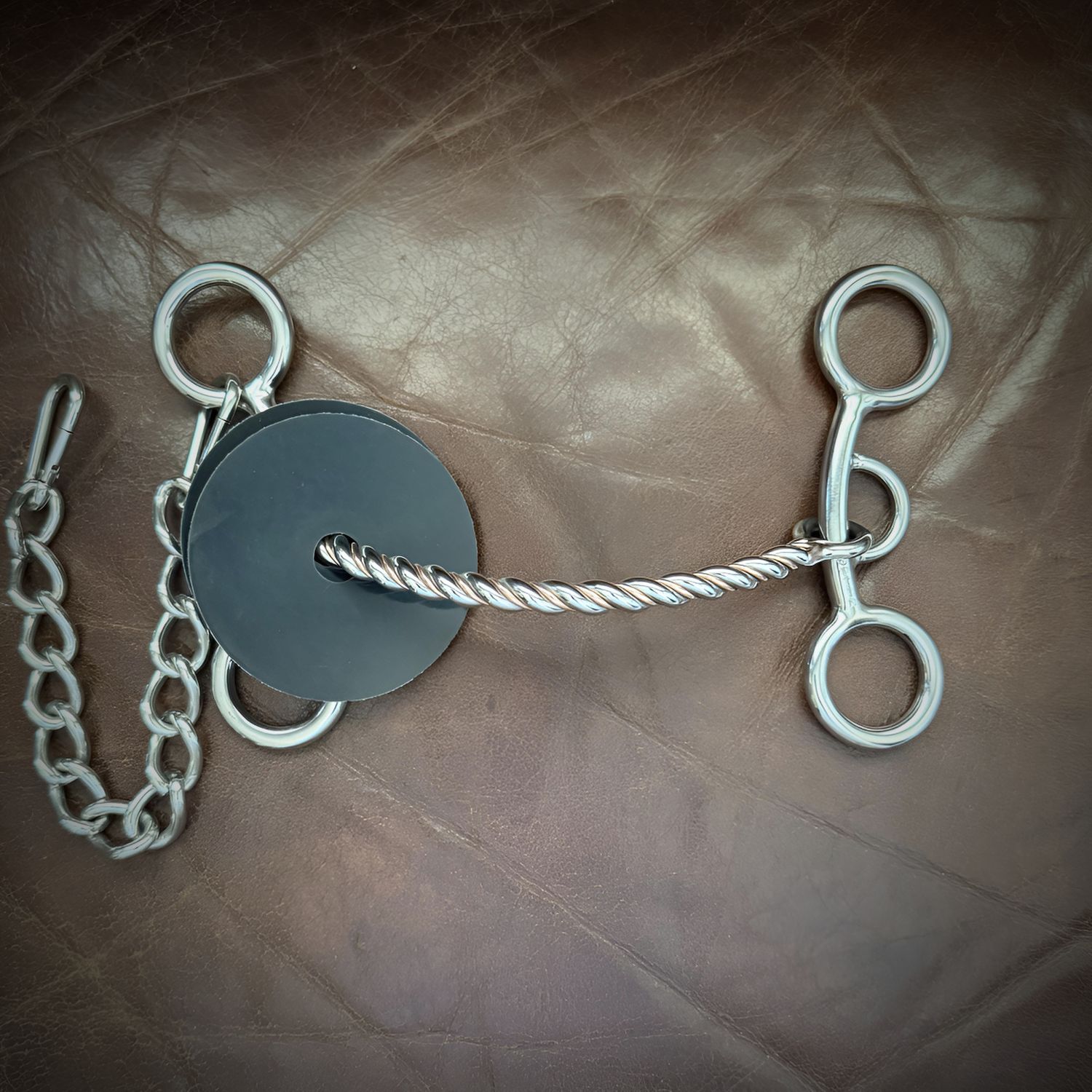 5" Ring Lifter with Weighted Headstall and Rein Rings Twisted Mullen Copper Inlay