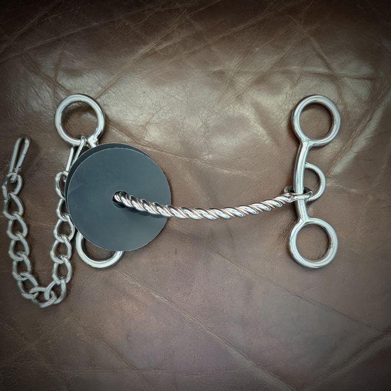 5" Ring Lifter with Weighted Headstall and Rein Rings Twisted Mullen Copper Inlay