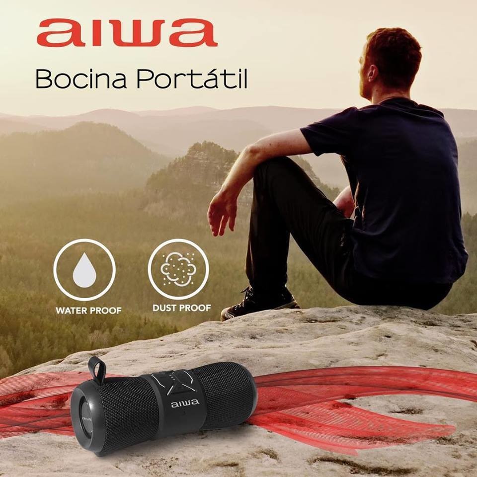Speaker Aiwa AW2-WPF com Bluetooth/Microfone Bateria 2.000 mAh - Preto