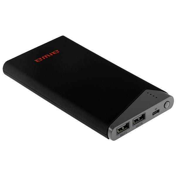 Carregador Portátil Aiwa AW-PBF100 de 10.000 mAh com 2 Saídas USB - Preto