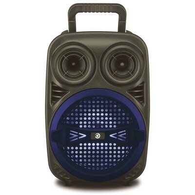 Caixa de som portátil com microfone , controle remoto , 8" , 3600W Goldtech azul