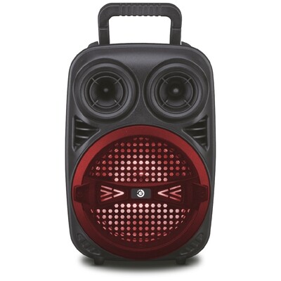 Caixa de som portátil com microfone , controle remoto , 8" , 3600W Goldtech vermelha