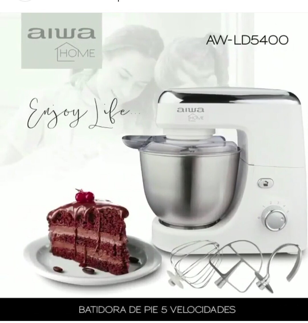 Batedeira planetária Aiwa 5 velocidades AW-LD5400