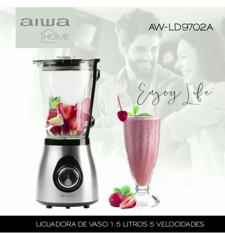 Liquidificador Aiwa 5 velocidades  copo de vidro