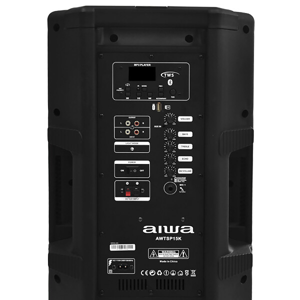 Caixa de som profissional Karaokê Aiwa AWSP12M Bluetooth / USB + Tripé +Microfone