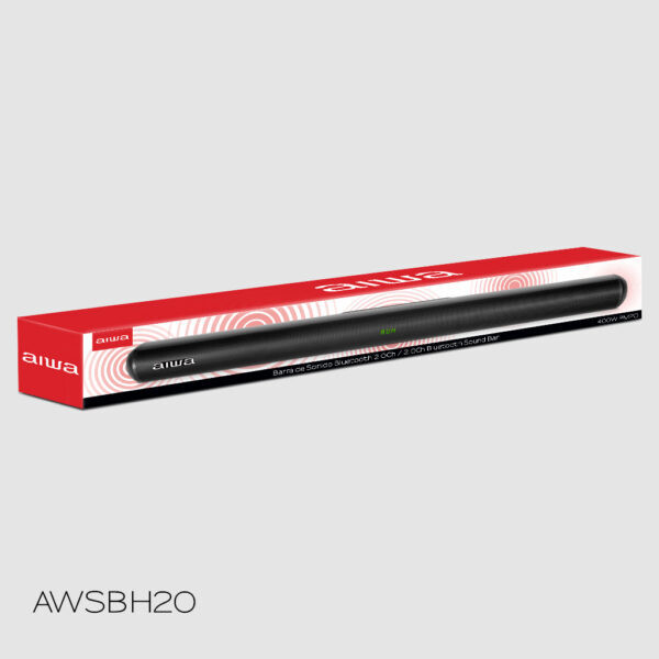 Soundbar Aiwa AWSBH20 2.0 de 400W PMPO com Bluetooth HDMI e USB Bivolt - Preto