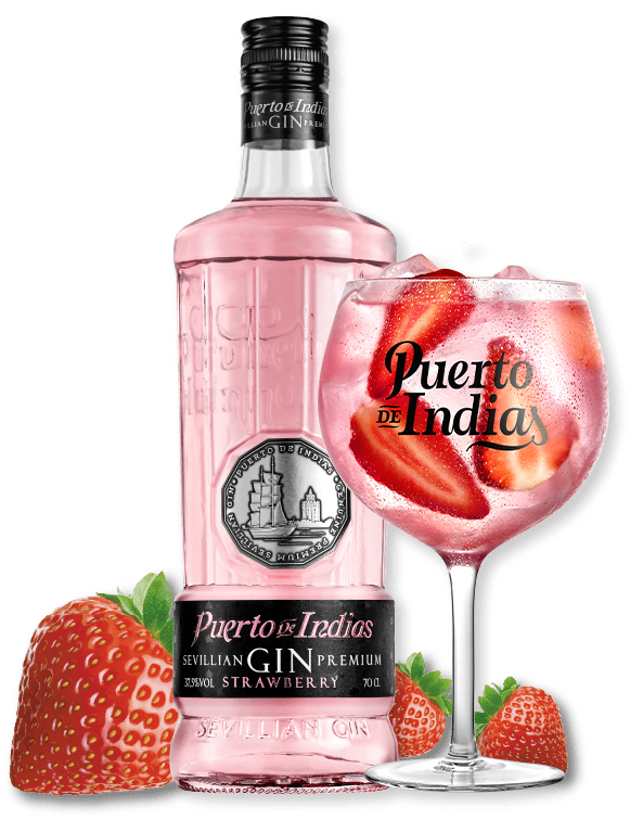 Kit Gin Puerto de Indias Strawberry + taça