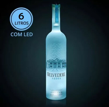 Vodka Belvedere com luz led   6 litros