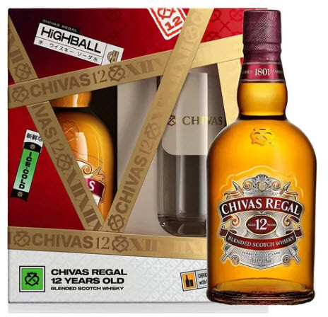 Whisky Chivas 750ml  kit  com copo