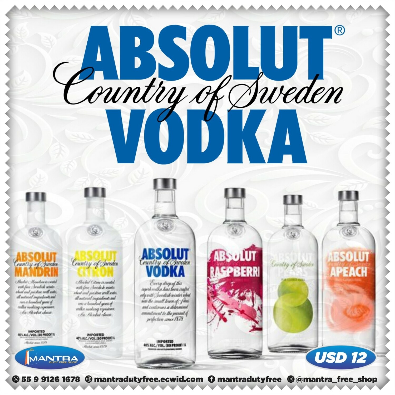 Vodka Absolut Sabores
