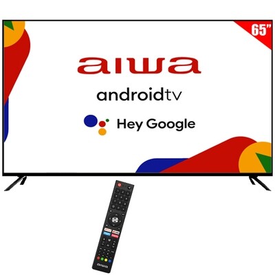 Smart TV LED 65" Aiwa  4K Ultra HD Android Google TV Wi-Fi y Bluetooth con Conversor Digital