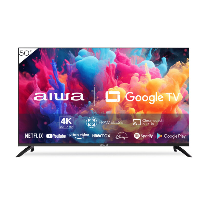 Smart TV LED 50" Aiwa 4K Ultra HD Google TV Wi-Fi y Bluetooth con Conversor Digital