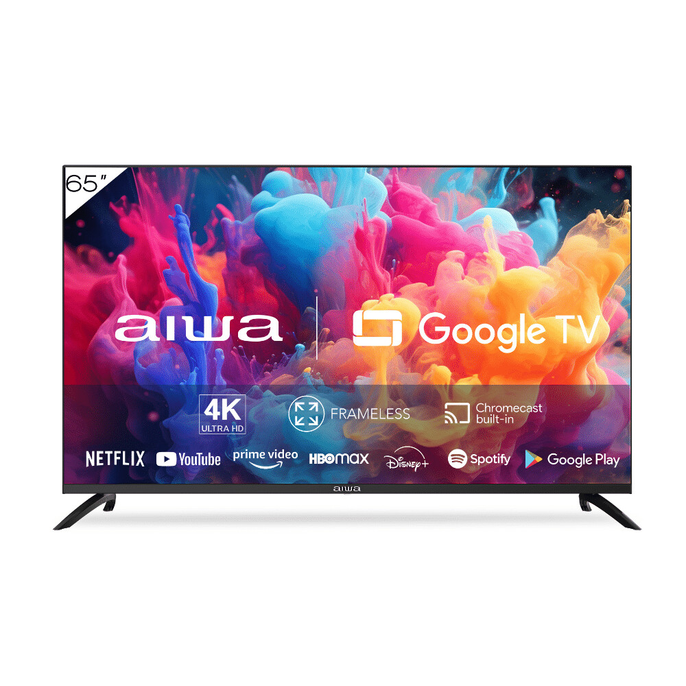 Smart TV LED 65" Aiwa 4K Ultra HD Google TV Wi-Fi y Bluetooth con Conversor Digital