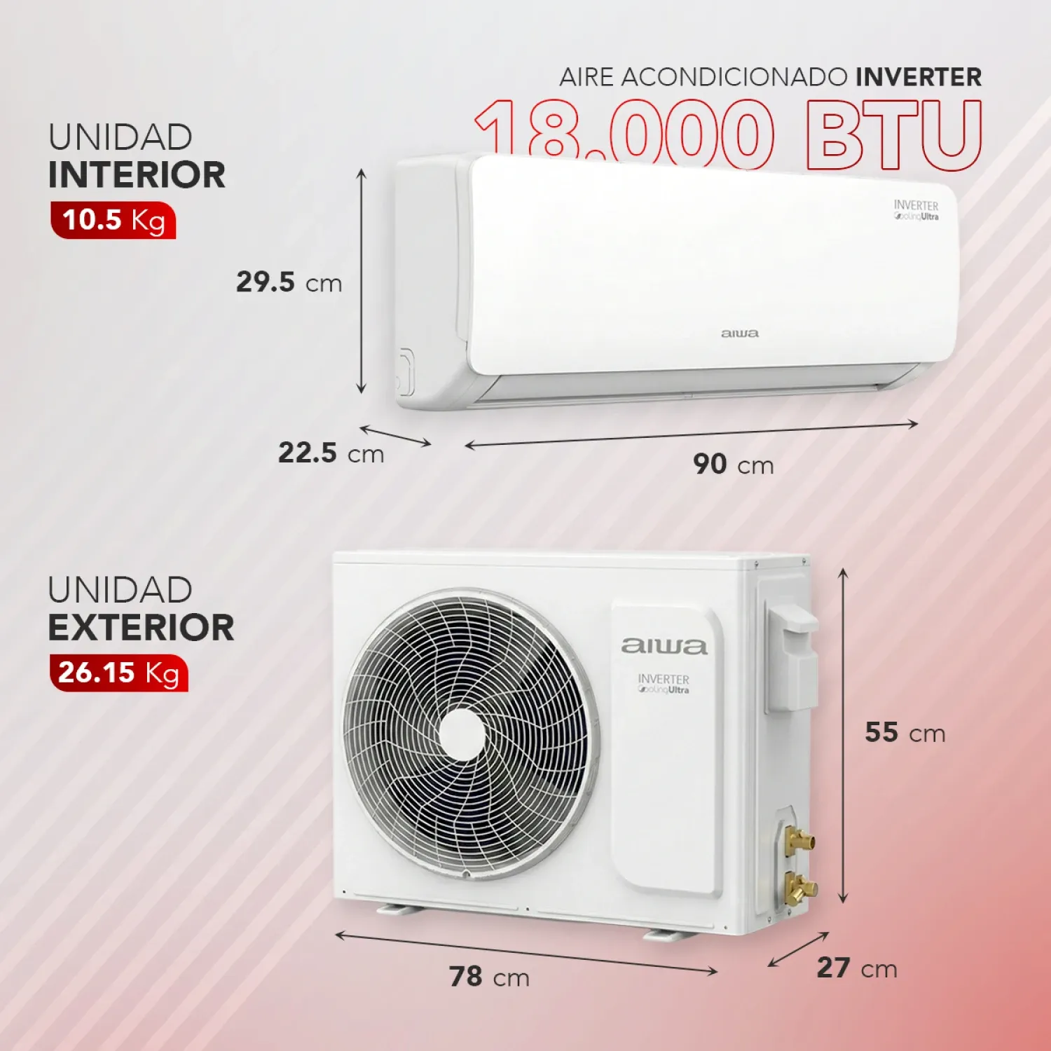 Ar condicionado Aiwa 18000 BTUs inverter  quente e frio 220/60HZ
