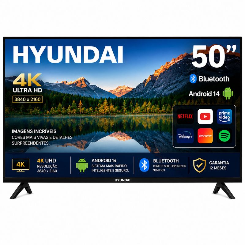 Smart Tv Hyundai 50' 4k Ultra Hd Android 14
