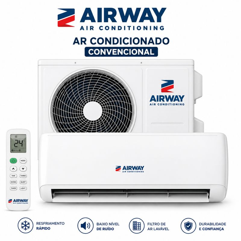Ar Condicionado Airway 18000 Btus quente e frio com Kit 220V/60hz