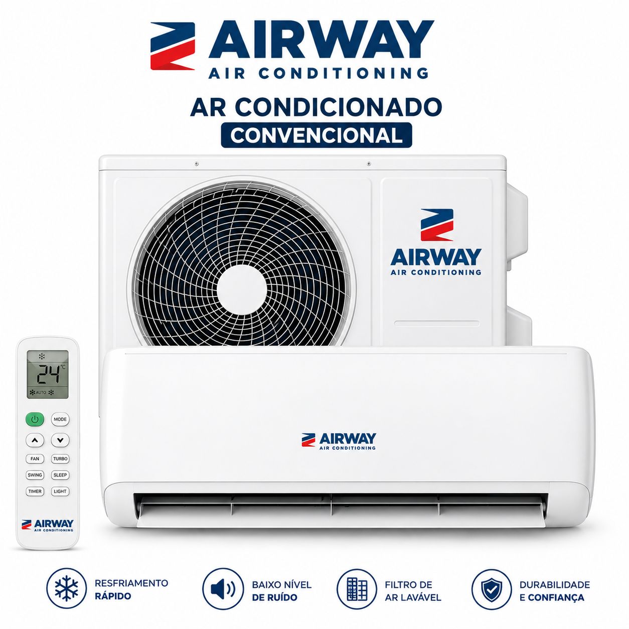 Ar Condicionado Airway 12000 Btus quente e frio com Kit 220V/60hz