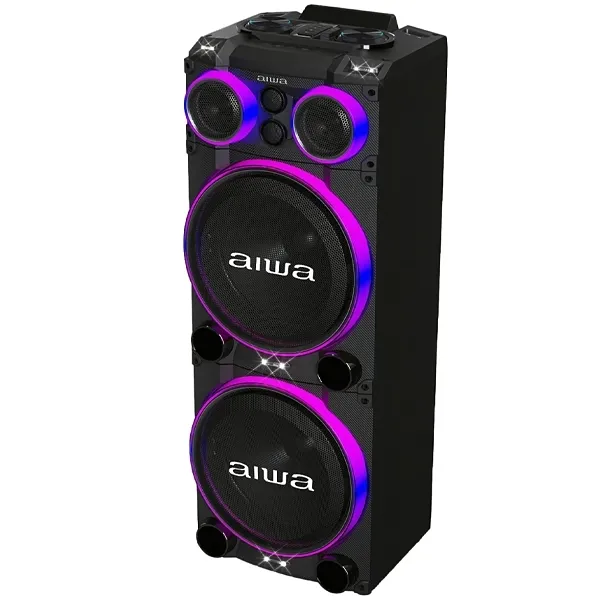 Caixa de Som Aiwa AWPOC15 2 de 15" 4.000 watts P.M.P.O com Bluetooth USB - Preta