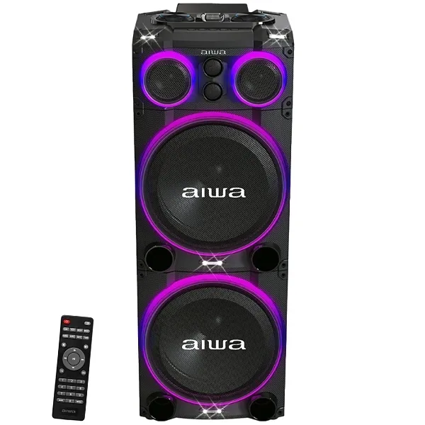 Caixa de Som Aiwa AWPOC15 2 de 15" 4.000 watts P.M.P.O com Bluetooth USB - Preta
