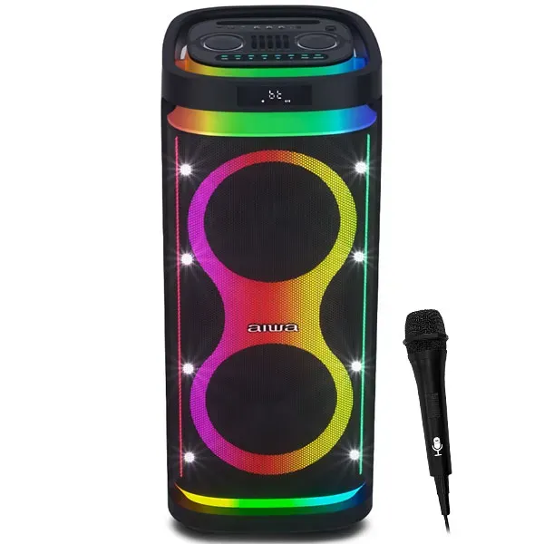 Caixa de Som Aiwa AWPOH6D 2 de 10" 1.000 watts P.M.P.O com Bluetooth USB FM - Preta