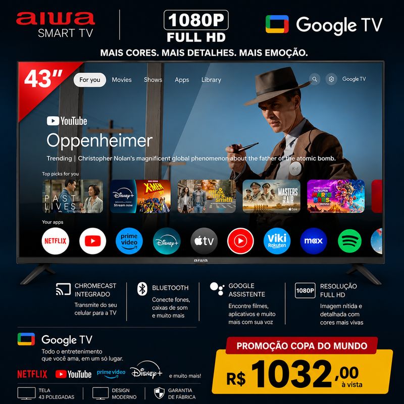 Smart Tv Aiwa 43 Full Hd  Google Tv