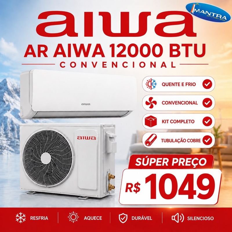Ar Condicionado Aiwa 12000 BTUs quente e frio
