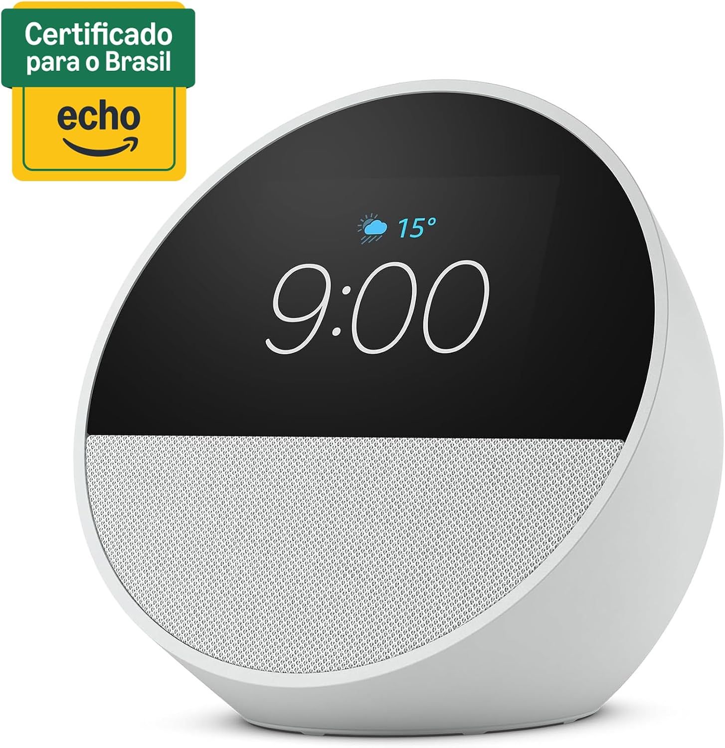 Echo Spot com Alexa (Geração mais recente) | Despertador inteligente com som vibrante | Cor cinza