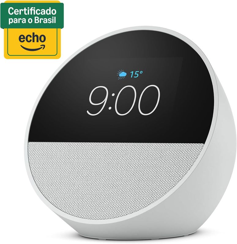 Echo Spot com Alexa (Geração mais recente) | Despertador inteligente com som vibrante | Cor cinza