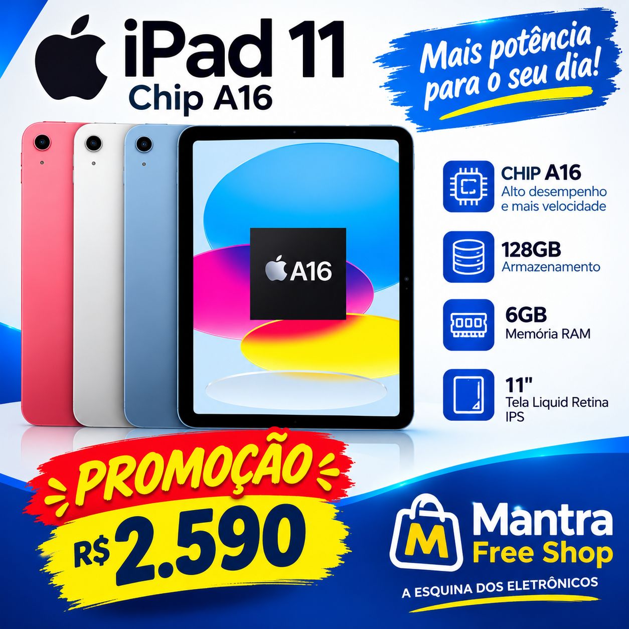 Ipad11  chip A16 128GB/6RAM