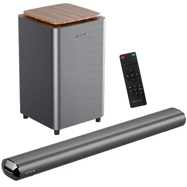Soundbar Aiwa AWSBH23WW 2.1 160 watts RMS com Bluetooth HDMI USB - Cinza