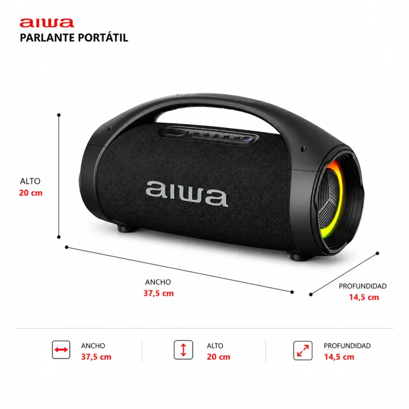 Boombox Aiwa  Bluetooth  50w Tws Aw-s144bt