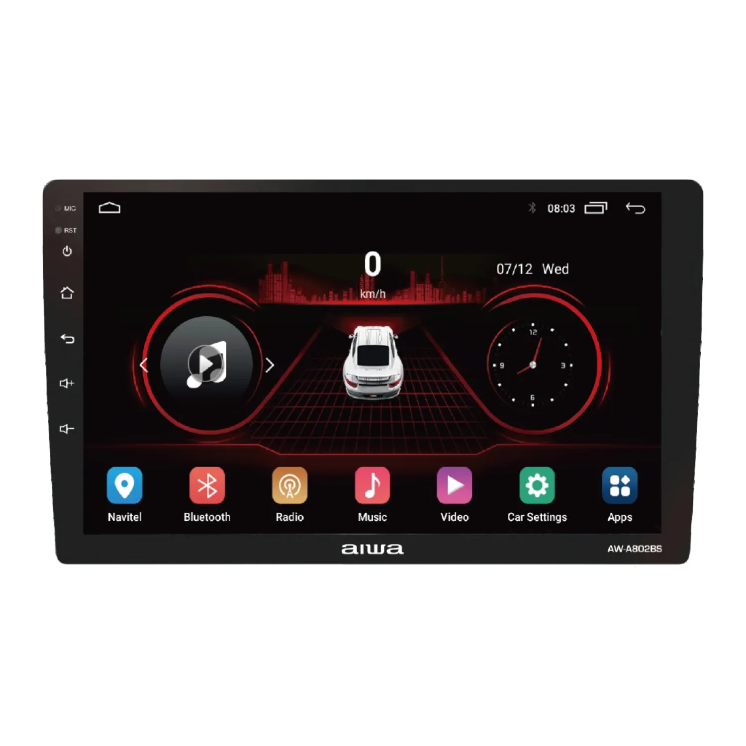 AIWA Radio Multimedia para carro Tela  QLED 9'' Android Auto e CarPlay 2 DIN | AW-A802BS