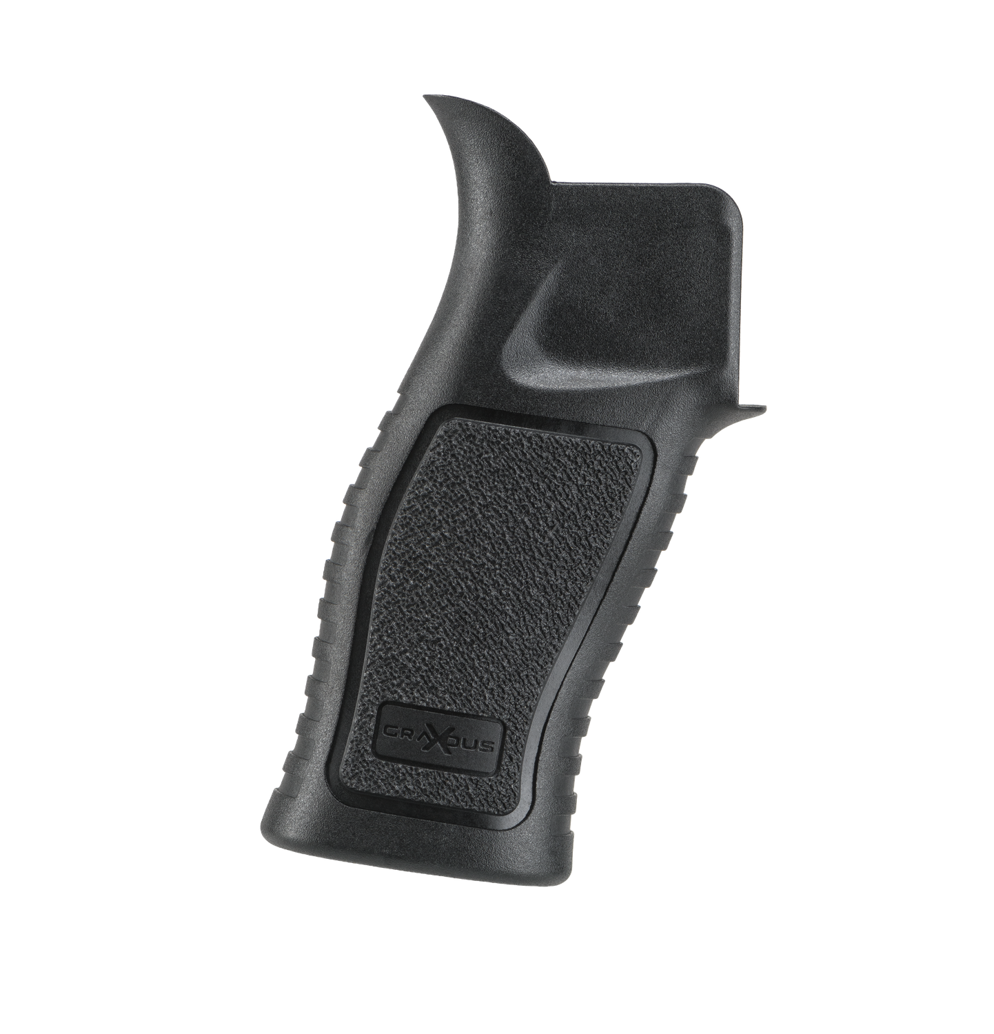 Polymer-textured  AR-15 reduced-angle pistol grip