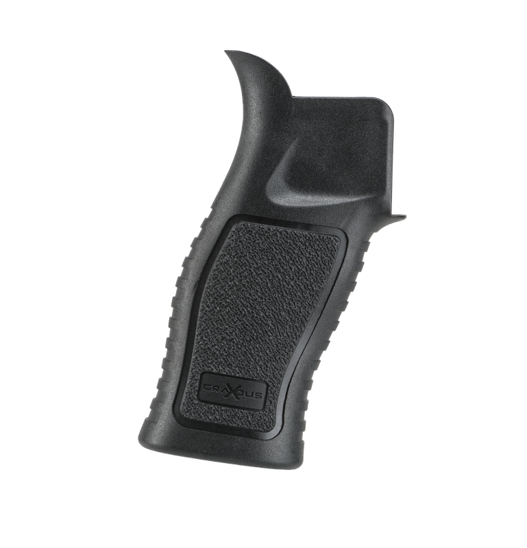 Polymer-textured  AR-15 reduced-angle pistol grip