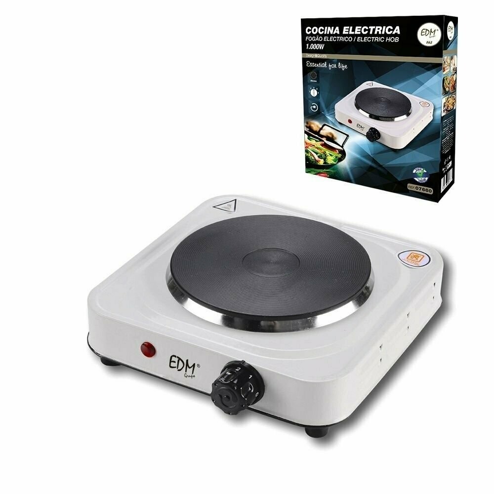 Placa Eléctrica Portátil 1000W 1 Disco 15,5cm Placa Eléctrica Portátil 1000W 1 Disco 15,5cm