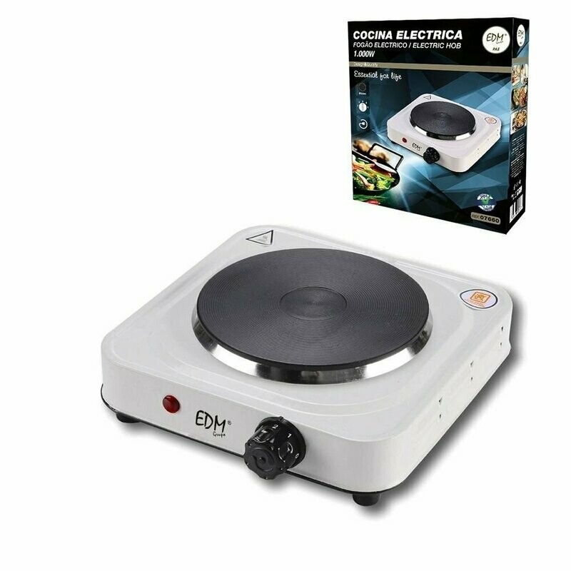Placa Eléctrica Portátil 1000W 1 Disco 15,5cm