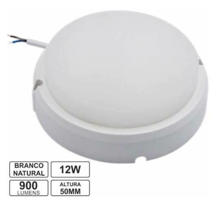Plafon LED Redondo, 12W, de Parede