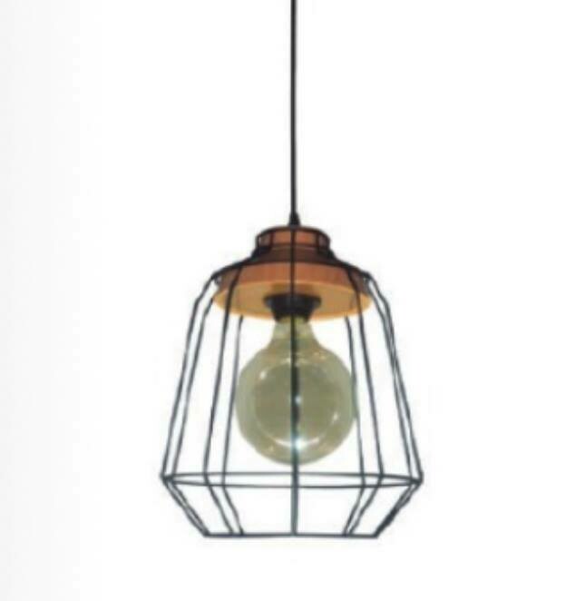 Candeeiro Suspenso, em Aluminío Armado, Preto