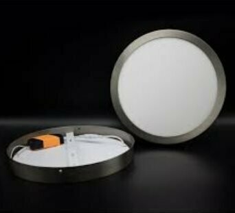 Painéis LED Redondos, em Aço Escovado