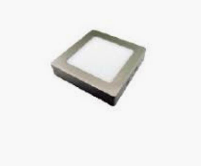 Painel LED Saliente, Quadrado, 6W, 4000K, Aço Escovado - MAX LED