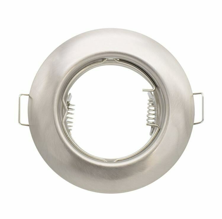 Aro GU10 Redondo, Fixo, Aço Escovado