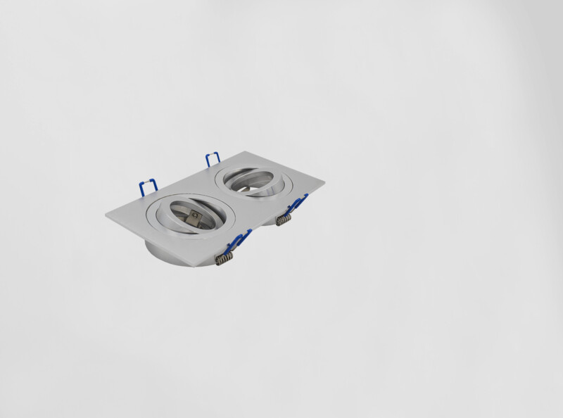 Aro Duplo GU10 Quadrado, Orientável, Branco