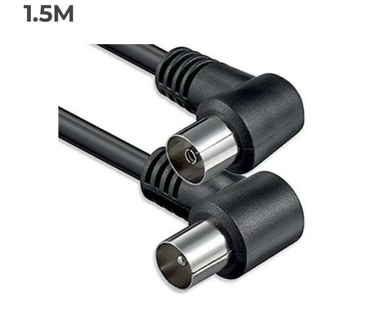 Cabo  de Antena TV Macho, 1,5mts, Preto