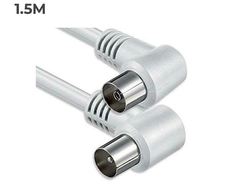 Cabo de Antena TV Macho, 1,5mts, Branco
