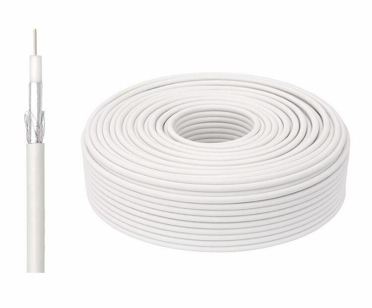 Cabo Coaxial RG6, 100mts, Branco