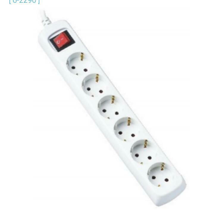 Extensão Sextupla, c/ Interruptor, (3mts de Cabo), Branca