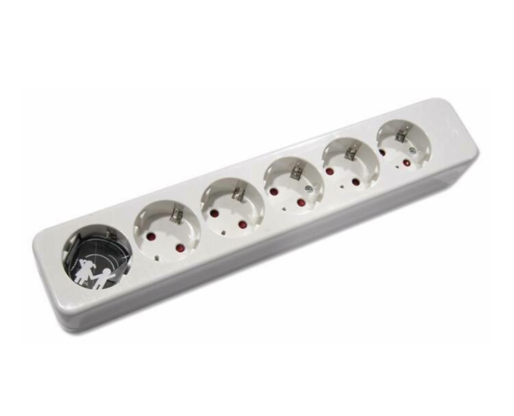 Base Sextupla, c/Terra, (Sem Cabo), Branca