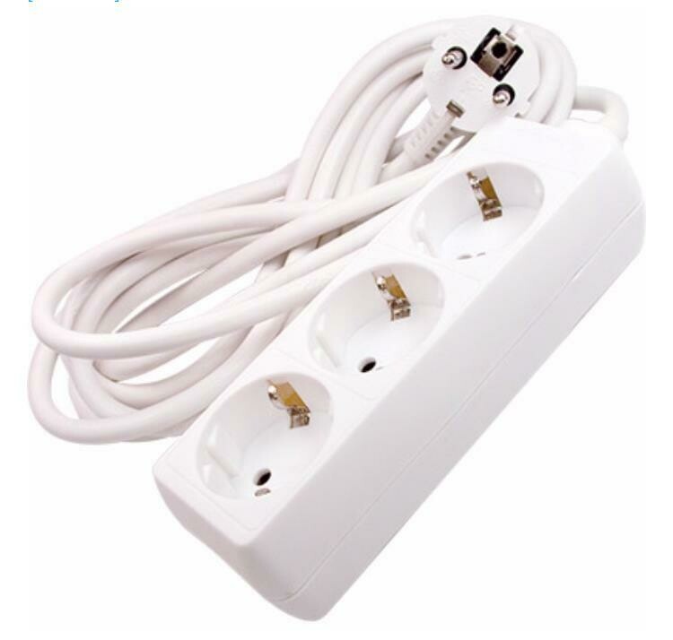 Extensão Tripla, (3mts de Cabo), Branca